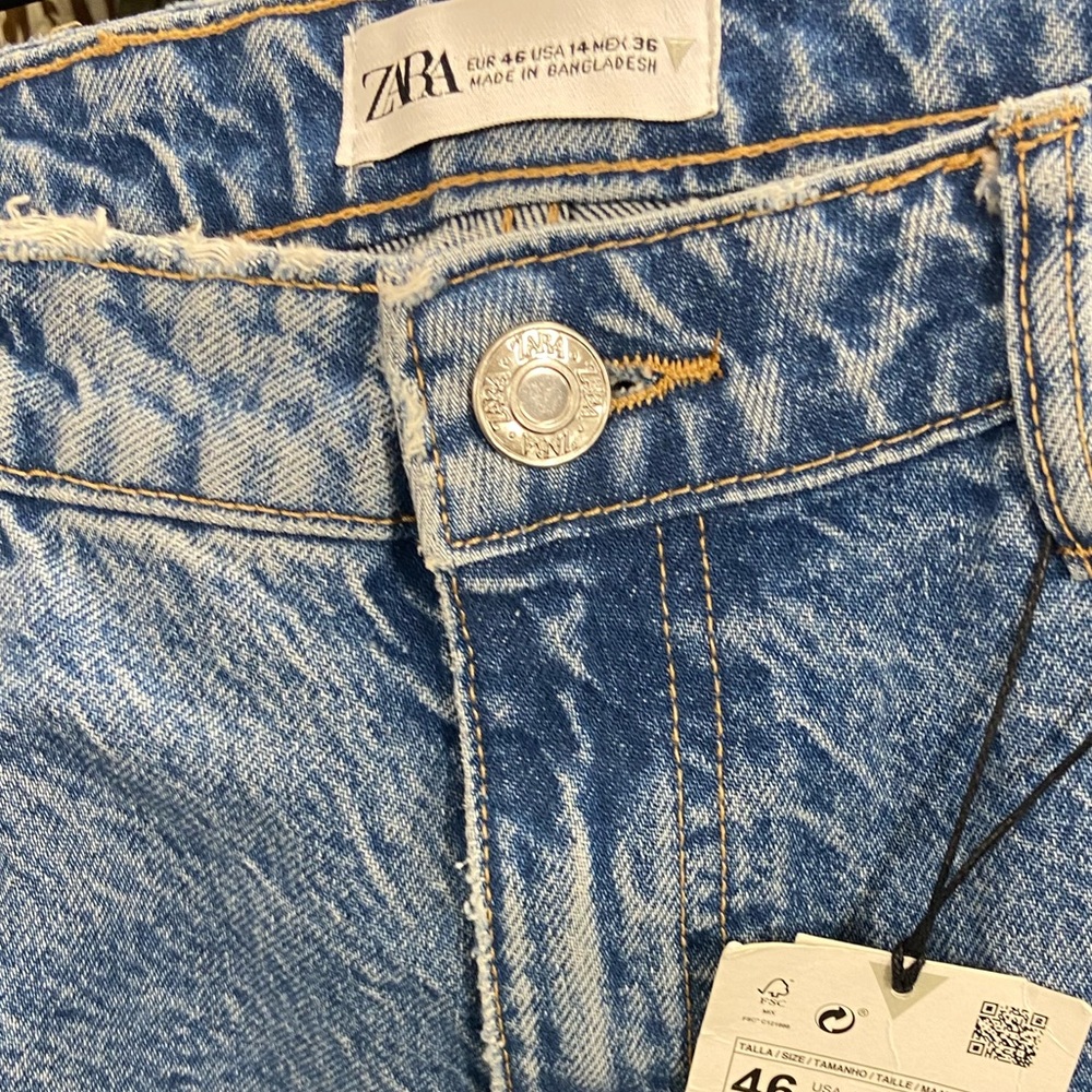 14 Zara Classic Mom Fit Jeans NWT - Picture 8 of 8